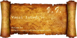 Vaszi István névjegykártya